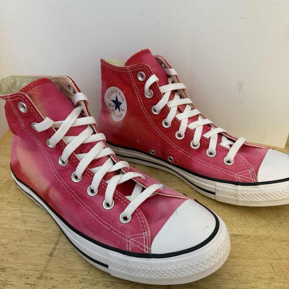 Converse Pink Fading Ombre High Top Shoes Tie Dye Preowned Size M9 W11 EUR 42.5